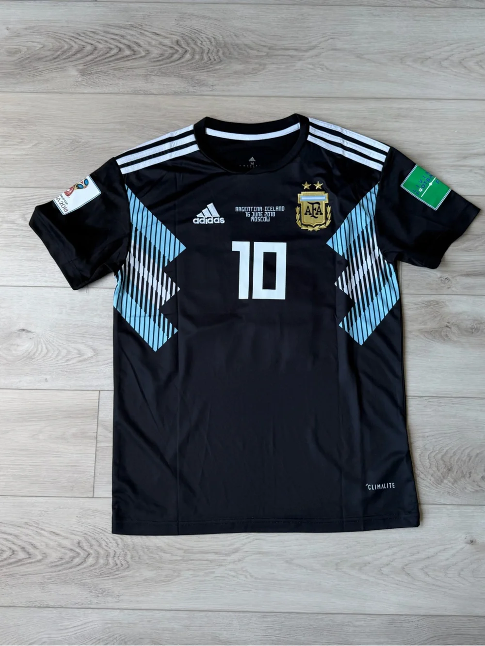 Adidas Argentina Lionel Messi #10 2018 FIFA World Cup Away Jersey Black Men’s M